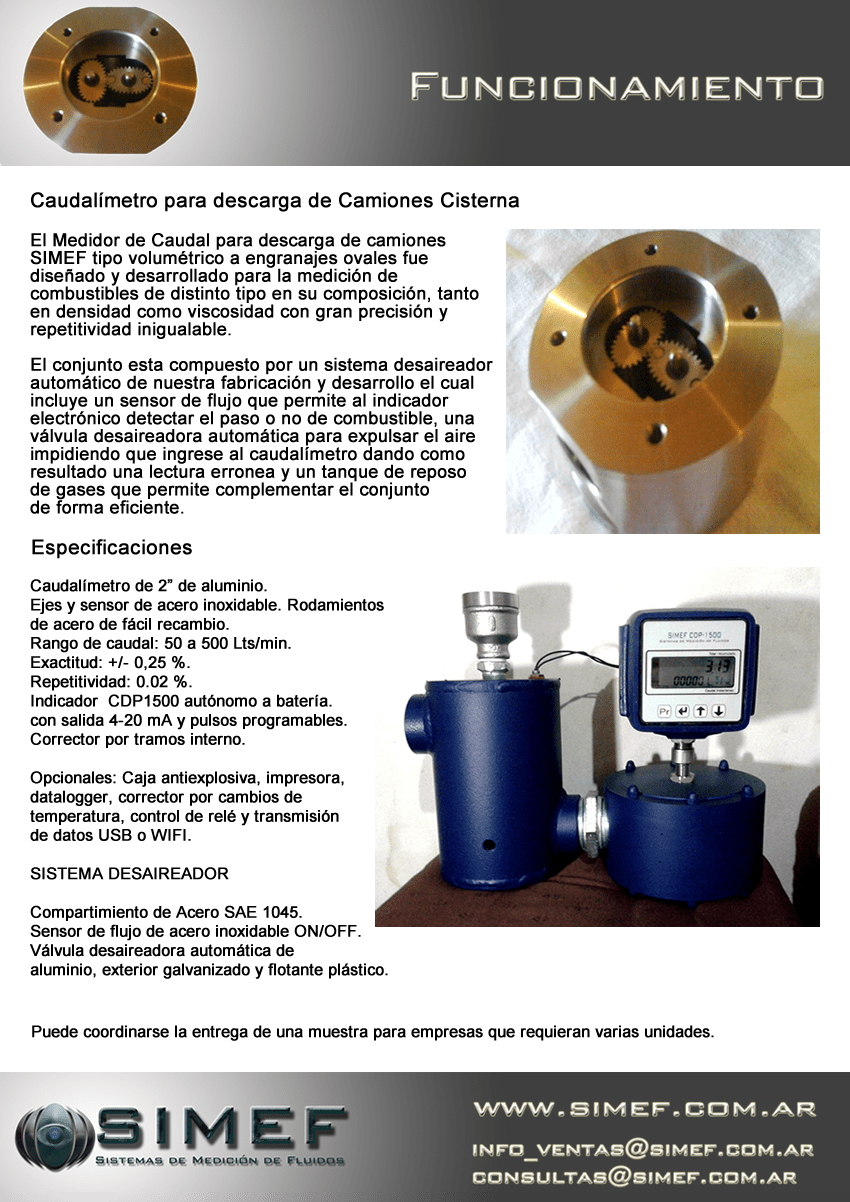 Caudalimetros para Descarga de combustibles